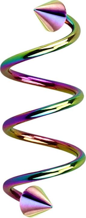 Immagine prodotto Star Piercing Micro spirale colorata con due coni (senza ottone, Acciaio chirurgico 316L)