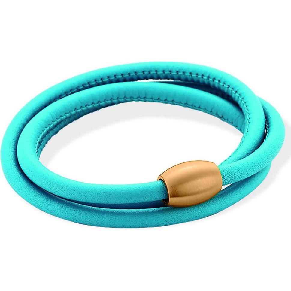 Xen, Armschmuck, Lederarmband Türkis mit Magnetverschluss rosè vergoldet Längen zur Wahl, (53 cm, Leder und Edelstahl)