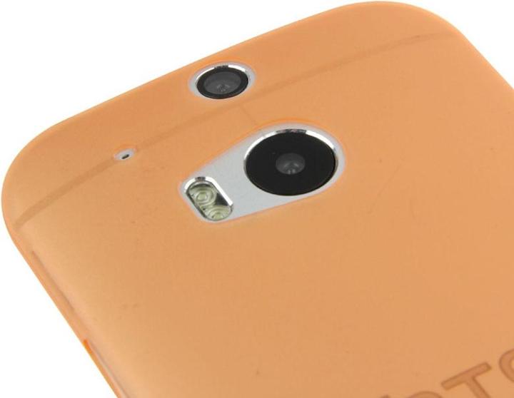 Produktbild König Design Schutzhülle Case Ultra Dünn 0,3mm für Handy HTC One M8 / M8s Orange Transparent (HTC One M8)
