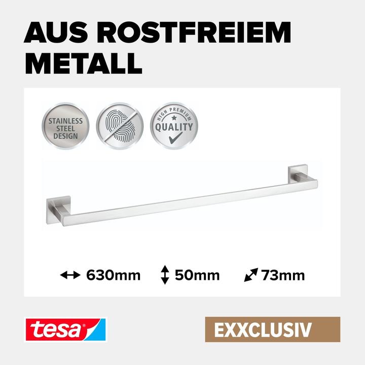 Produktbild tesa EXXCLUSIV Handtuchstange einfach inkl. Klebelösung ohne Bohren