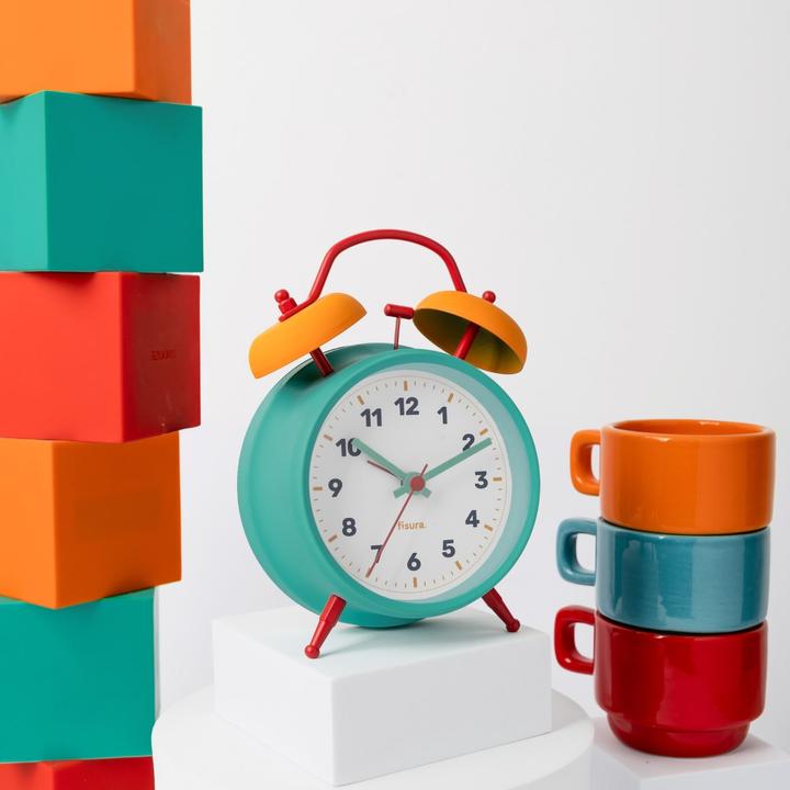 Produktbild Fisura RETRO ALARM CLOCK blue & yellow