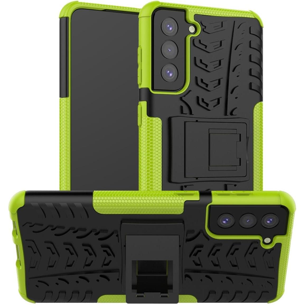 König Design Hülle Handy Schutz für Samsung Galaxy S21 Plus Case Cover Tasche Etuis Grün Neu (Samsung Galaxy S21+), Smar...