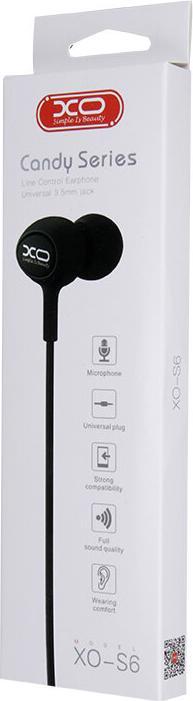 Actual product image xO wired earphones S6 jack 3,5mm black (Cable)