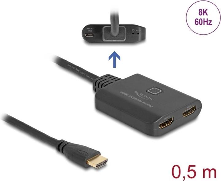 Produktbild Delock HDMI Switch 2 x HDMI in zu 1 x HD