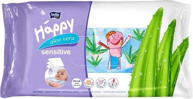 Produktbild Bella Happy Feuchtpflegetücher Happy Sensitive Aloe (56 Stück)