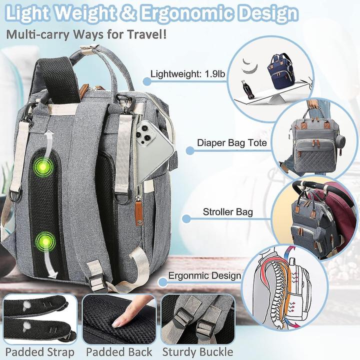 Produktbild Only-Bags.Store Grosse Kapazität Mommy Bag, Outdoor-Sport Windel Rucksack, Multi Layer Daypack Knapsack für Frauen