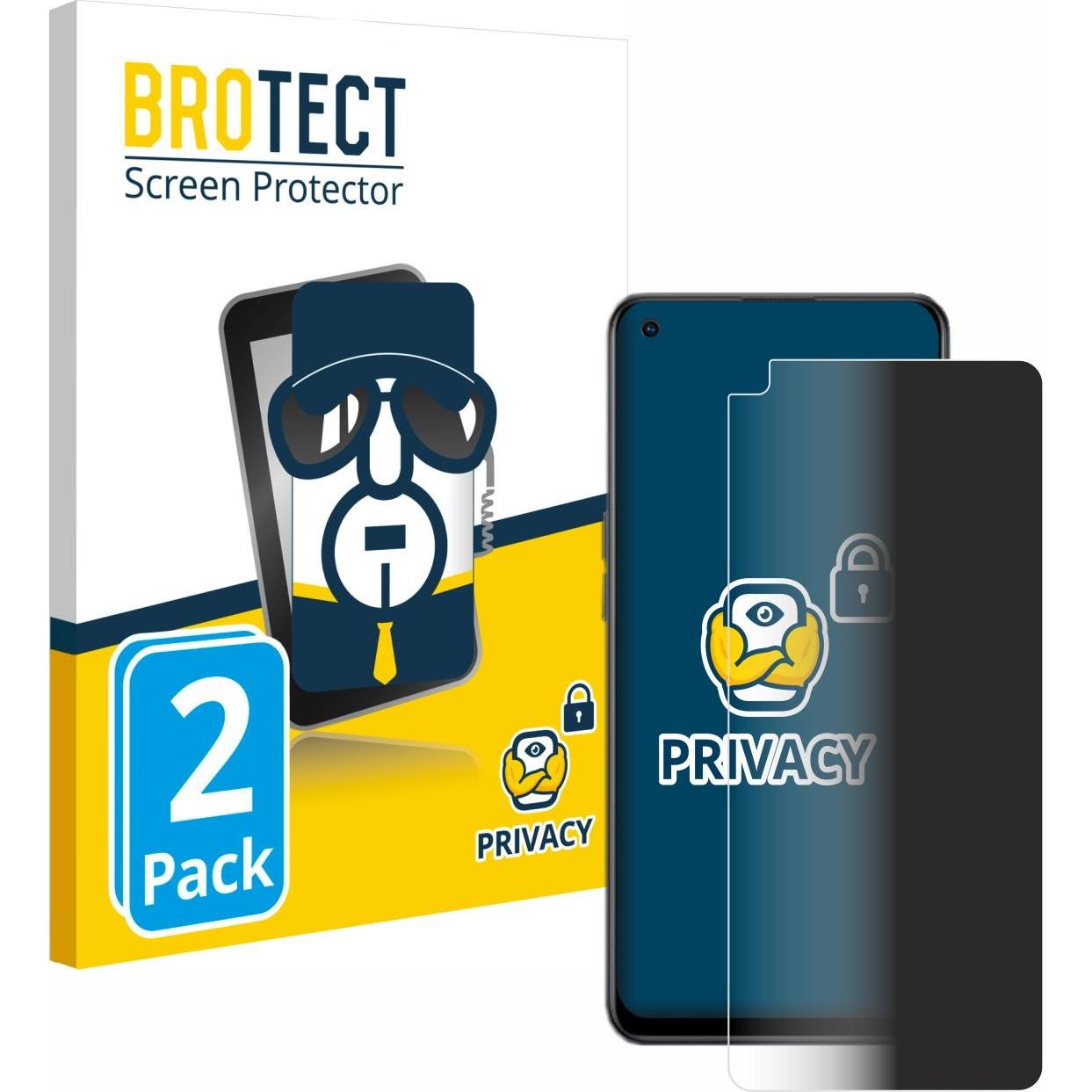 BROTECT Sichtschutzfolie Anti-Spy Privacy Folie Blaulicht-Schutz (2 Stück, Oppo Reno8 Lite), Smartphone Schutzfolie, Bla...