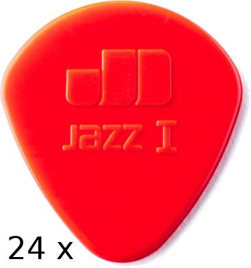 Dunlop Plectren Jazz 1 rood, zak/24 (24x)