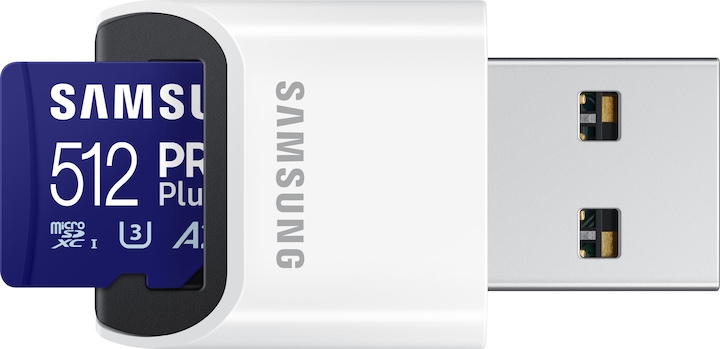 Actual product image Samsung PRO Plus with USB card reader (512 GB, microSDXC, U3, UHS-I)