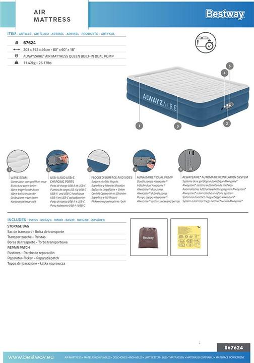 Actual product image Bestway AlwayzAire (150 x 200 cm)