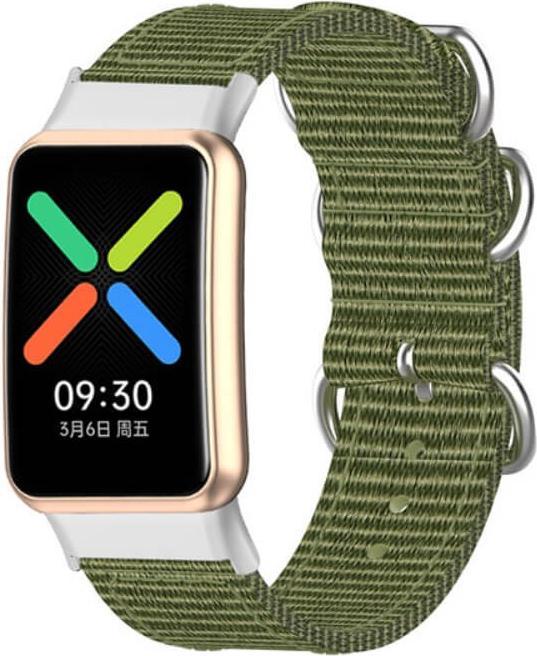 Image du produit Cover-Discount OPPO Watch Free - Bracelet de remplacement en nylon vert (Nylon)