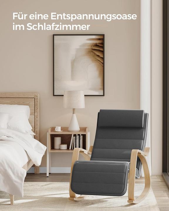 Actual product image Songmics Schaukelstuhl Verstellbar Belastbar Wohnzimmer Dunkelgrau