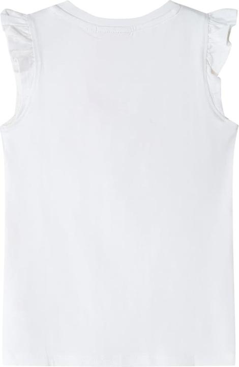 Actual product image vidaXL Children's T-shirt with frill sleeves Ecru 116,Material: 95 (116)