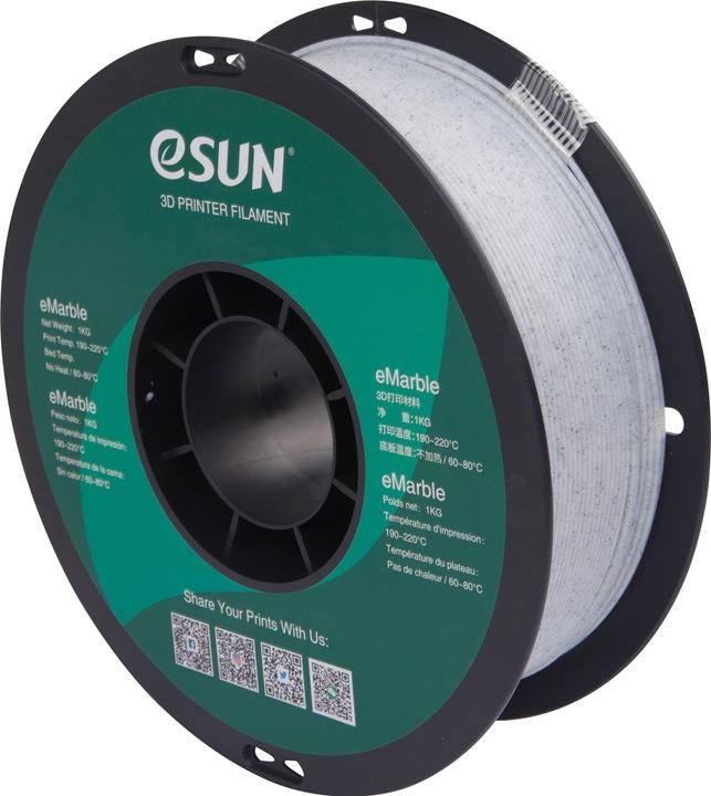 Immagine prodotto eSUN EMARBLE 1.75mm NATURALE 1kg (PLA, 1.75 mm, 1000 g, Trasparente)
