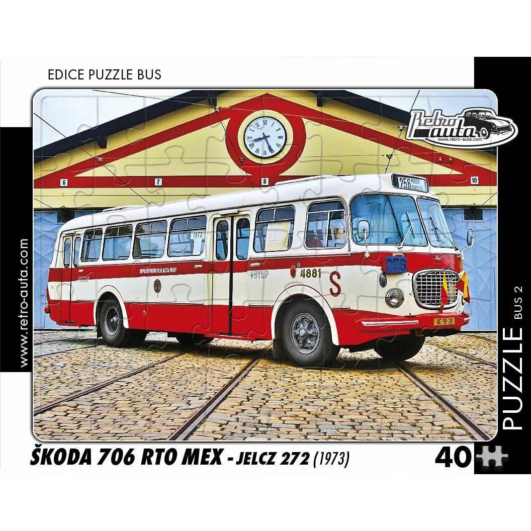 Retro-auta Puzzle BUS Nr.2 Skoda 706 RTO MEX (1973) 40 Stück (40 Teile)