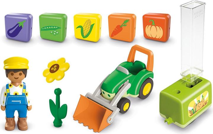 Actual product image Playmobil JUNIOR: Tractor with fun planting machine