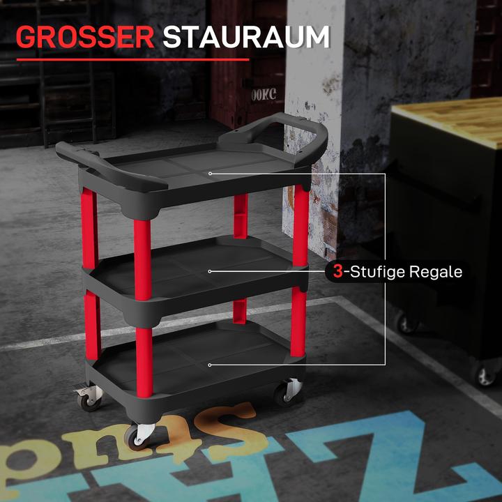 Image du produit Homcom Werkstattwagen Kunststoff Schwarz+Rot