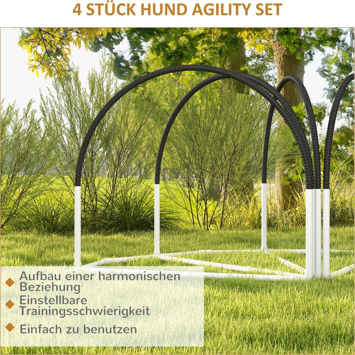 Produktbild PawHut Hunde-Agility-Set PE, ABS Weiss+Schwarz (Agility)