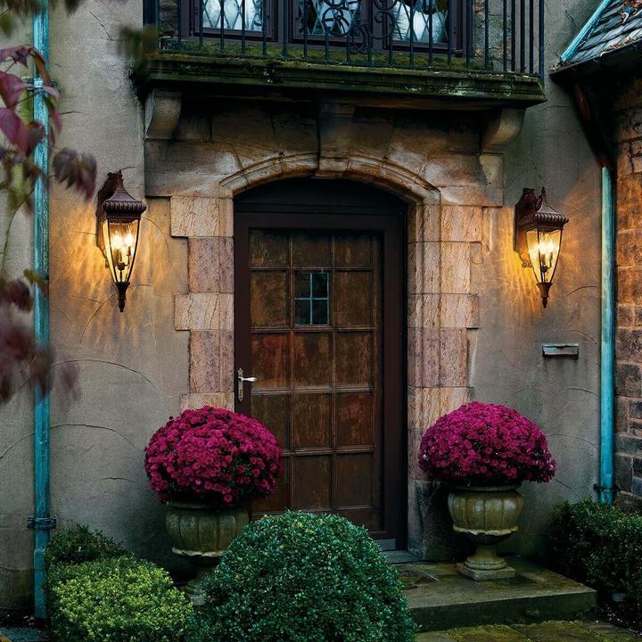 Actual product image Elstead Lighting Venetian Rain outdoor wall light E14 triple brushed bronze IP44 (E14, IP44)