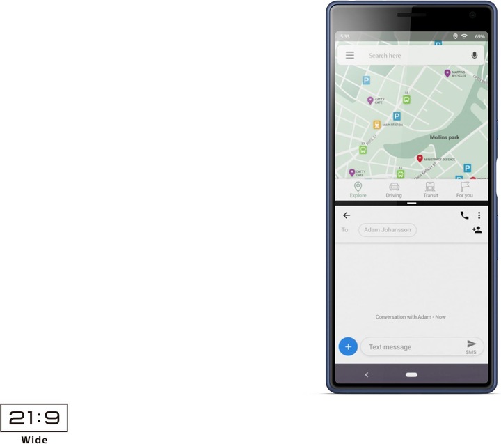 Actual product image Sony Xperia 10 (64 GB, Navy Blue, 6", Hybrid Dual SIM, 13 Mpx, 4G)