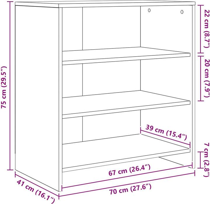 Produktbild vidaXL Aufbewahrungsschrank (41 x 70 x 75 cm)