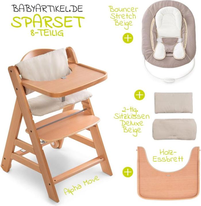 Actual product image Hauck Highchairs Alpha Move Nature Newborn Set - 5-piece highchair (Highchair)