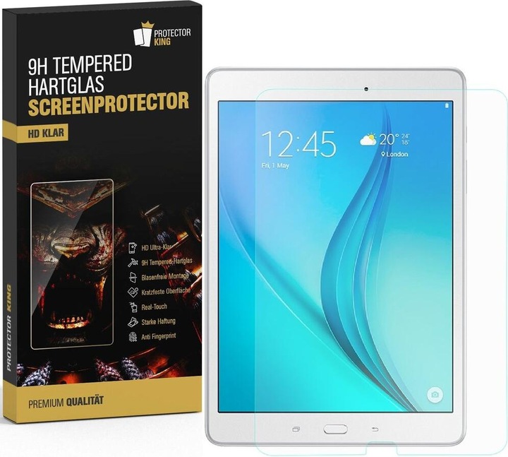 Produktbild Protectorking 3x echtes Tempered 9H Panzerhartglas 3D KLAR (3 Stück, Galaxy Tab E 9.6)