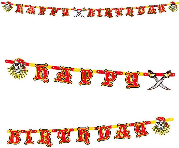 Metamorph Piraten Kindergeburtstag Buchstabengirlande 2 m (1 Stück)