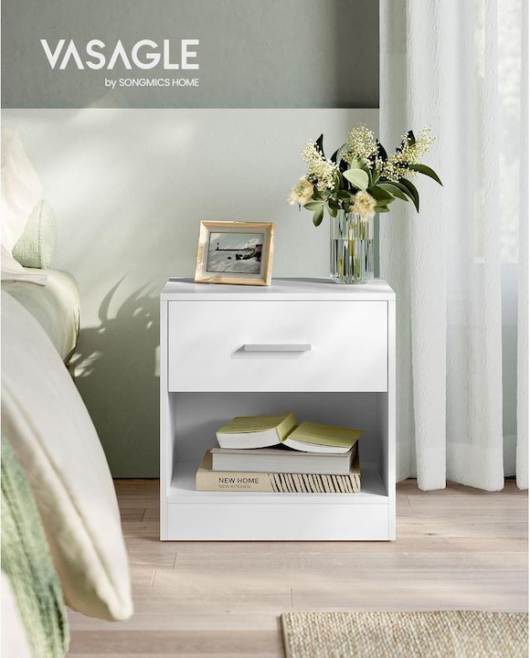 Image du produit Vasagle Table de chevet blanche 39,0 x 28,0 x 41,0 cm