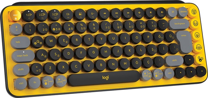 Produktbild Logitech POP Keys Wireless Mechanical Keyboard With Emoji Keys Tastatur RF Wireless + Bluetooth QWER (Eng. Int., Kabellos)