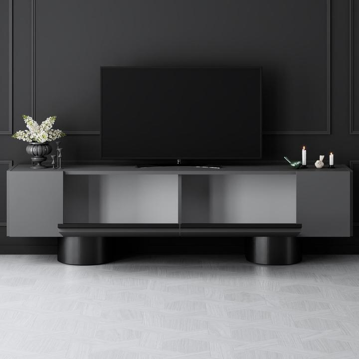Actual product image Skye Decor Bohem Black TV Stand (180 x 30 x 50 cm)