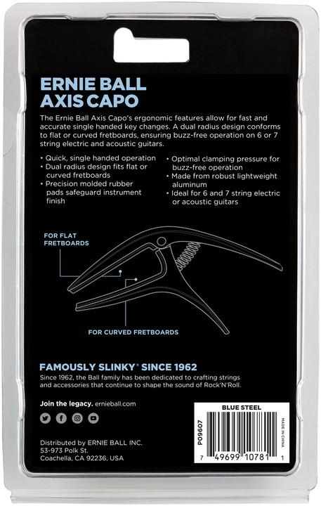 Actual product image Ernie Ball Capo, Axis Capo, Blue Steel