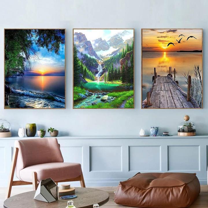 Image du produit Generic Peinture par numéros - Ensemble de paysages