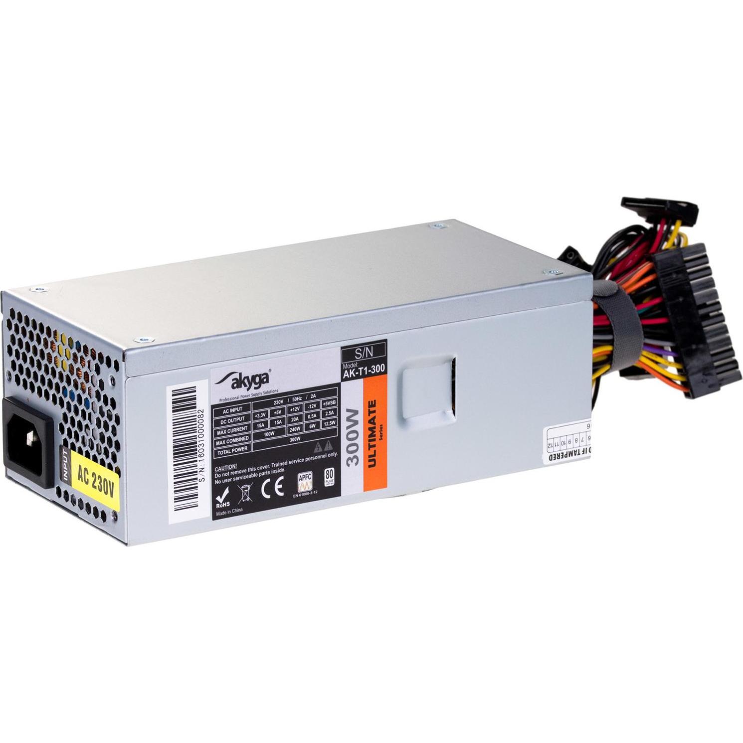 Thumbnail - Akyga Power supply AK-T1-300 (300 W, Active, 80 mm) (300 W), PC Netzteil, Silber