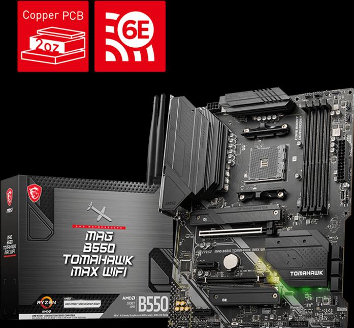 Immagine prodotto MSI Mag B550 Tomahawk Max Wifi (AM4, AMD B550, ATX)
