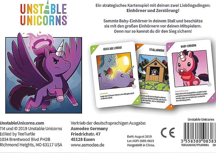 Produktbild Asmodée Unstable Unicorns (Deutsch, 2 - 8 Spieler)