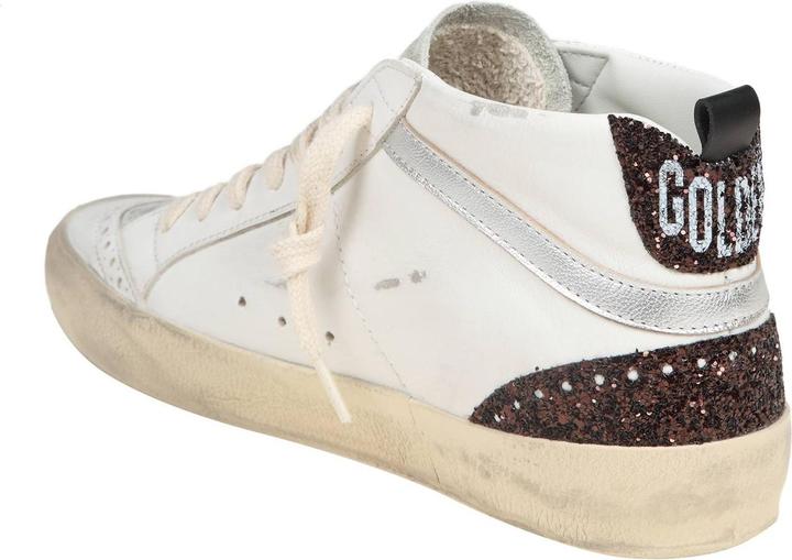 Produktbild Golden Goose mid star in leather and suede with glitter star (36)