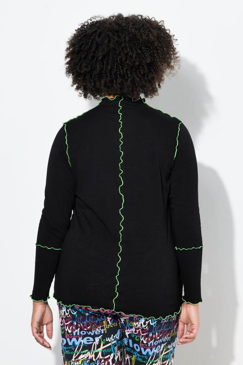 Image du produit Angel of Style T-shirt en maille, coupe Basic Slim Fit, coutures colorées en forme de vagues (58)