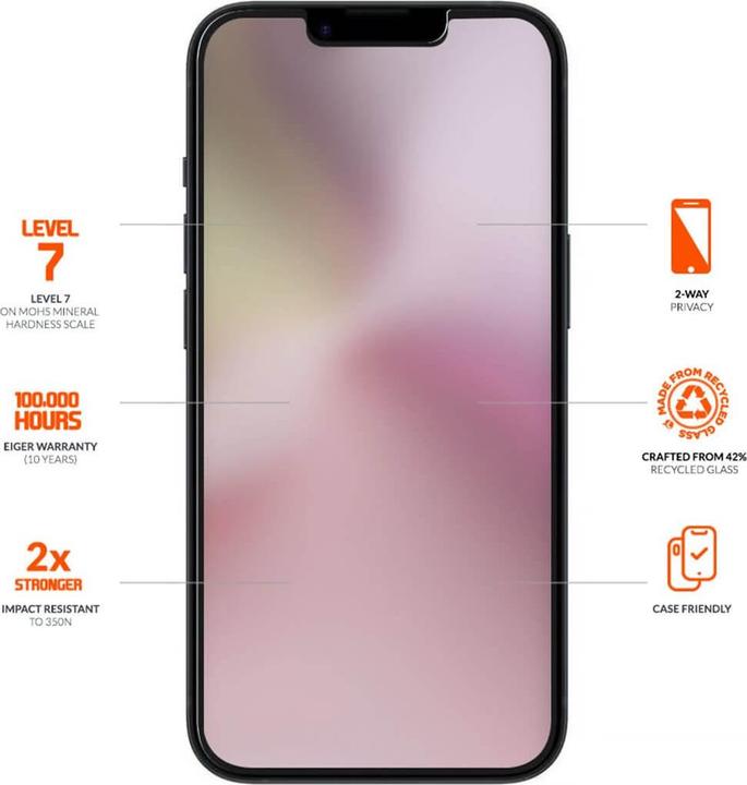 Actual product image Eiger Mountain Glass Black (1 pcs., Apple iPhone 16e)