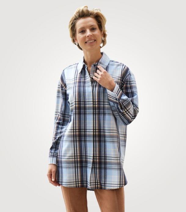 Immagine prodotto Artime Karierte Long-Flanellbluse von (L)