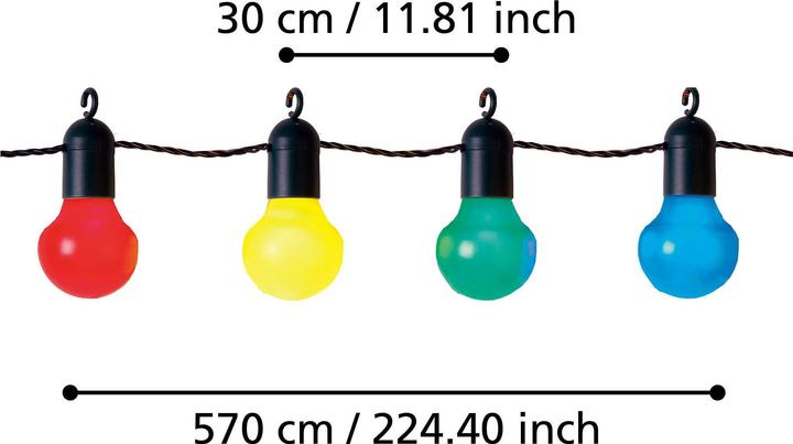 Produktbild EGLO 900212 FROSOLONE LED Aussen-Leuchtband/-stab 20x0,064W 5700x50mm Grün Bunt IP44 (5.70 m)