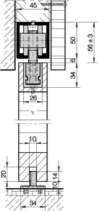 Produktbild HAWA Schiebetürbeschläge -Junior 120/B