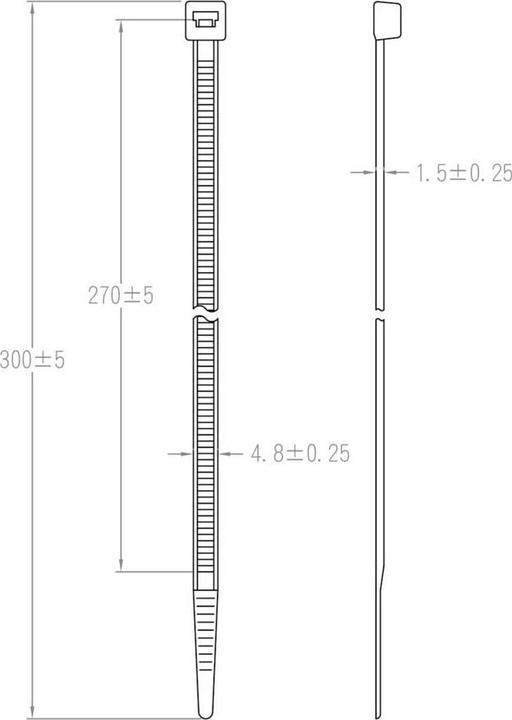 Produktbild Tru Components TC-12523680 Kabelbinder 300 mm 4.8 mm Schwarz 100 St. (Kunststoffkabelbinder, 300 mm, 100 Stk.)