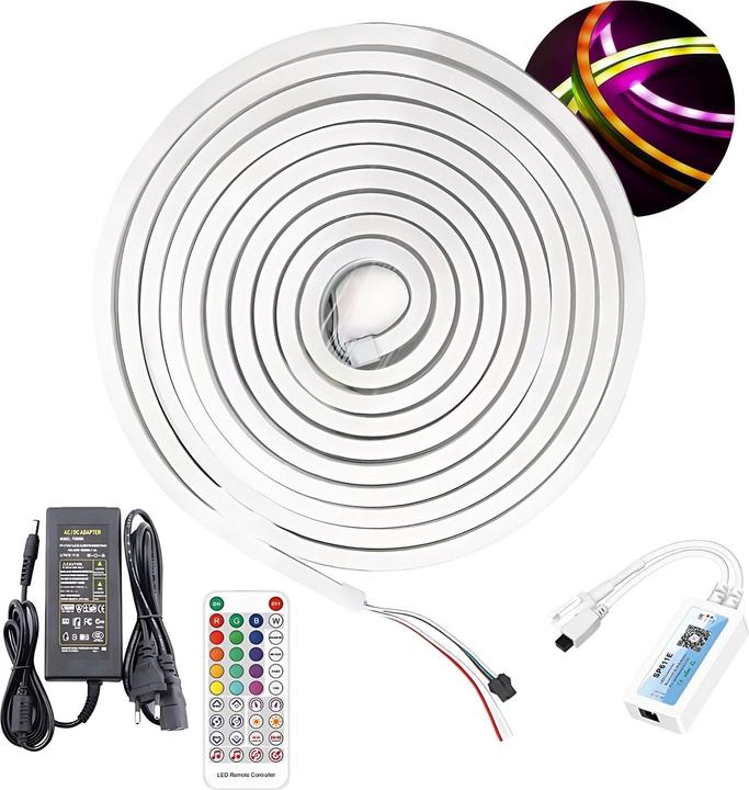 Image du produit Hermex Néon 3m Bande LED flexible néon multicolore RGB (RGBIC, 300 cm, Intérieur)
