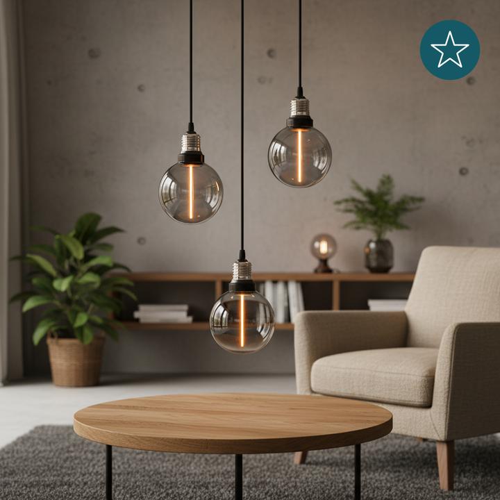 Produktbild Luxula LED-Filament-Lampe, Line Smoke Globe, E27, 2W, 40lm, 1800K (E27, 40 lm, 1x)