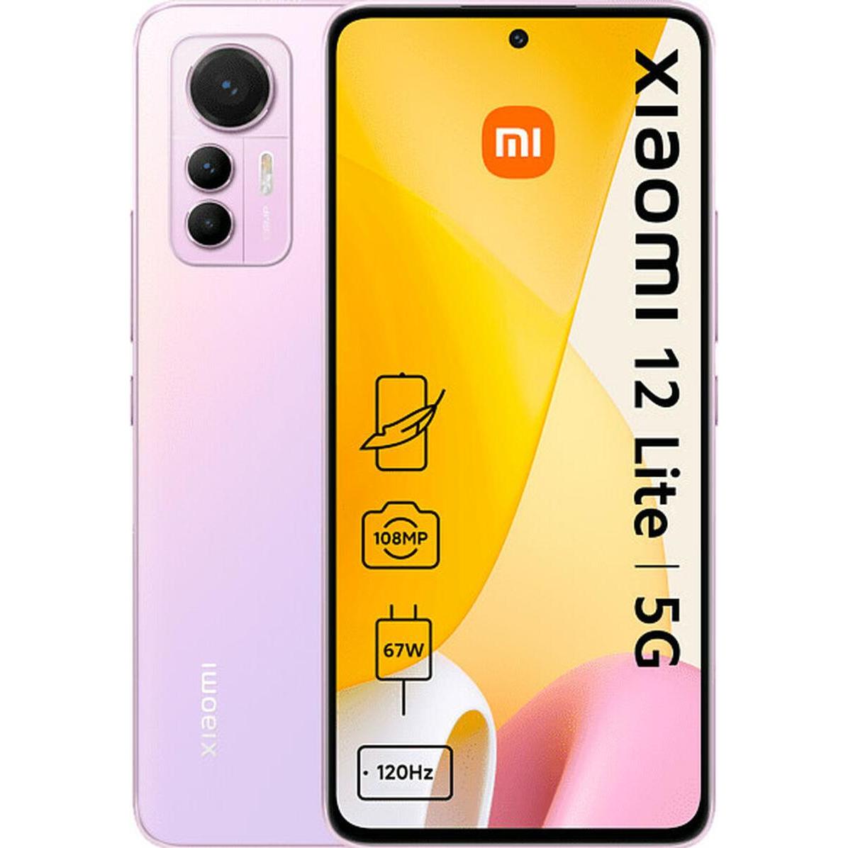 Xiaomi 12 Lite (128 GB, Lite Pink, 6.55", Dual SIM, 5G), Smartphone, Pink
