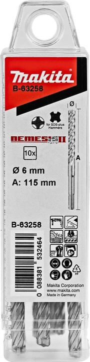 Produktbild Makita NEMESIS2 SDS+ Bohrer 6x115 10Stk (6 Millimeter)