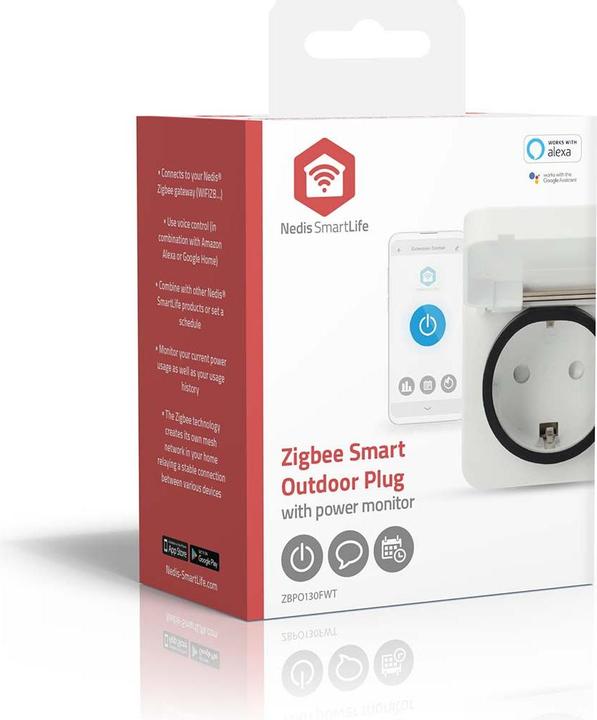 Actual product image Nedis SmartLife Smart plug Zigbee 3.0 | IP44 | Power meter | 3680 W | Type F (CEE 7/7) | -10