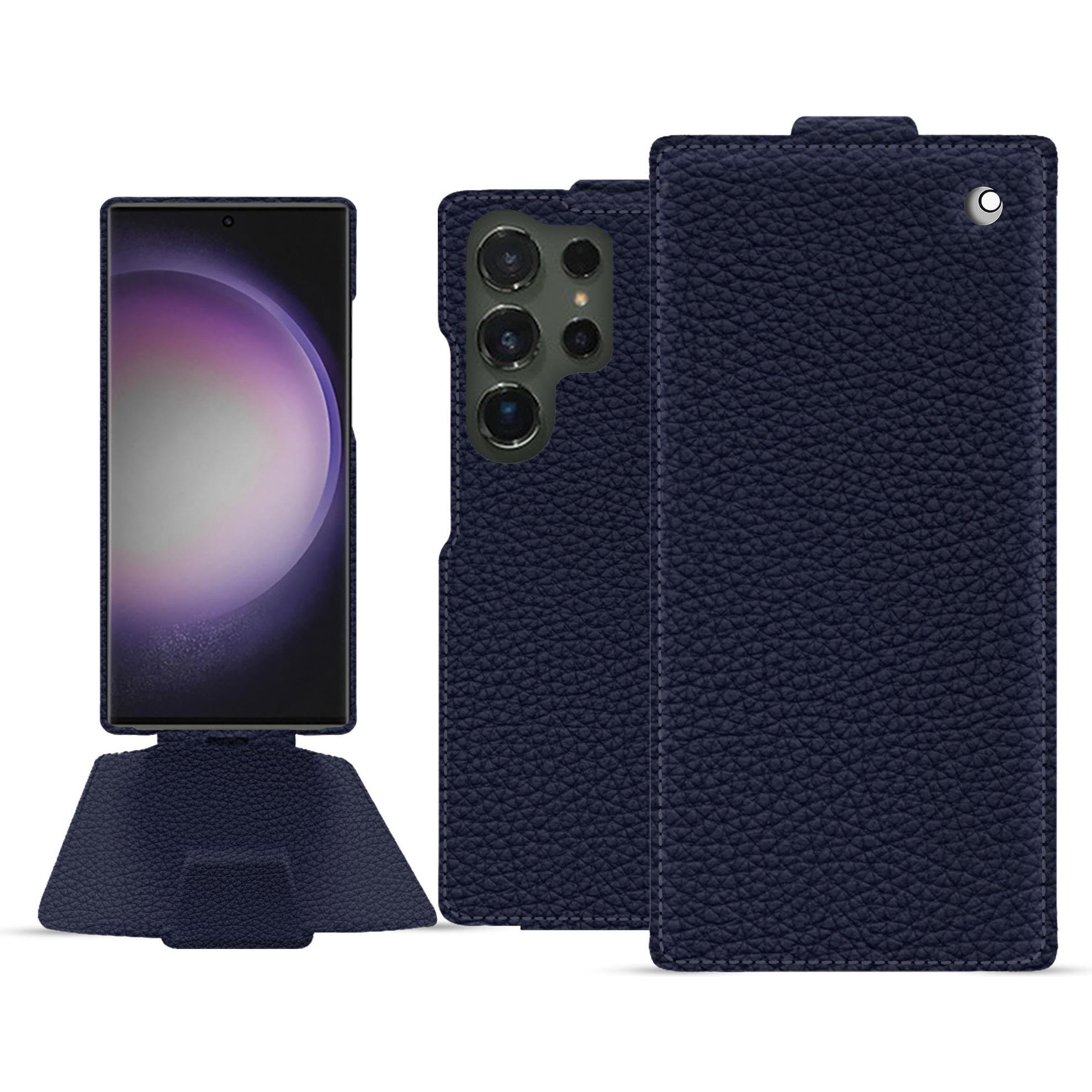Noreve Lederschutzhülle vertikal (Samsung Galaxy S24 Ultra), Smartphone Hülle, Violett