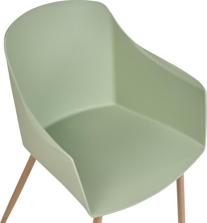 Produktbild Beliani Esszimmerstuhl Kunststoff hellgrün / heller Holzfarbton 2er Set FONDA II